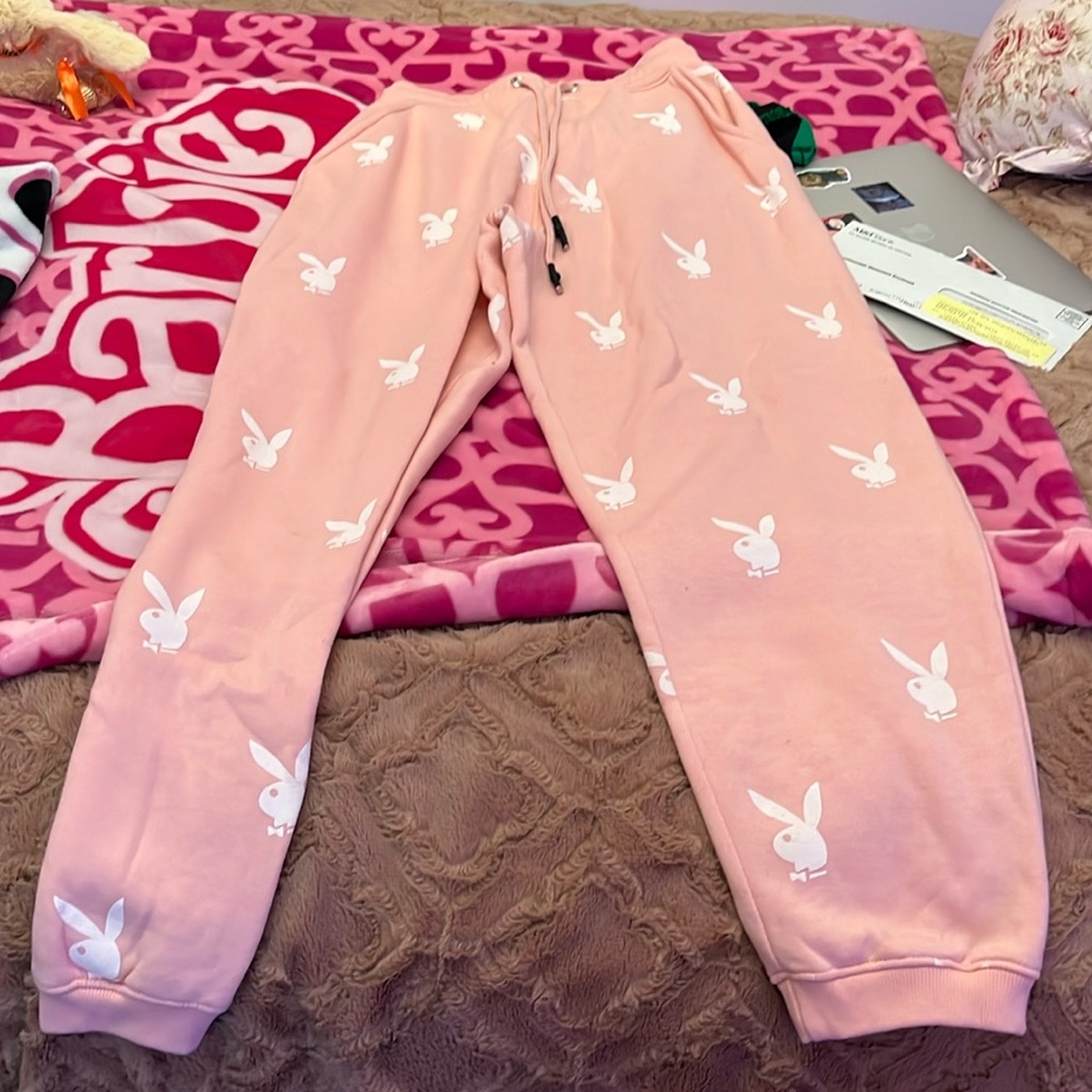 Playboy x Missguided Pink Sweatpants